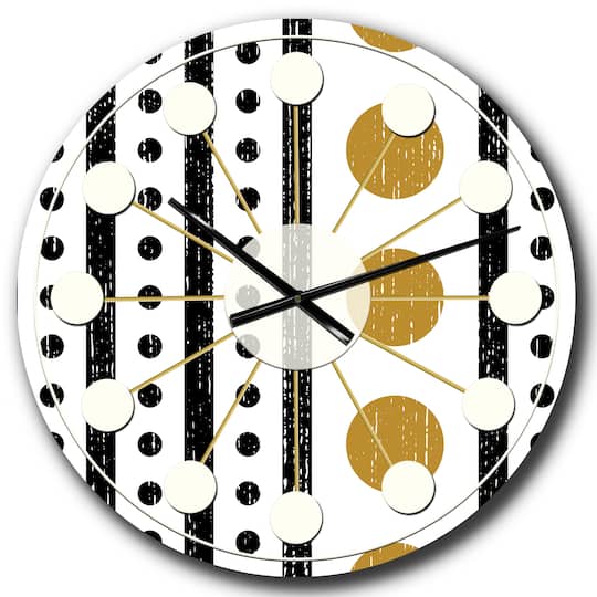 Designart 'Retro Geometrical Abstract Minimal Pattern Vi Mid-Century Modern Wall Clock